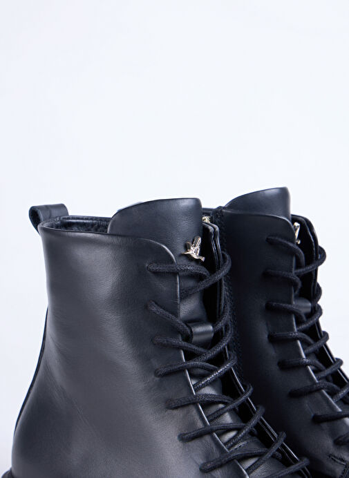 Fabrika Siyah Kadın Deri Bot D-DALY - Görsel 6