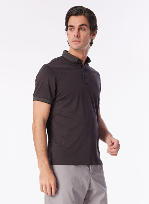 People By Fabrika Siyah Erkek Basic Polo T-Shirt SPBF4SM-TST5082