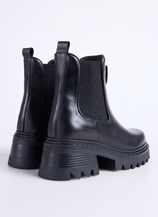 Fabrika Siyah Kadın Deri Bot D-ELLERY - Görsel 4