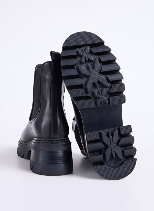 Fabrika Siyah Kadın Deri Bot D-ELLERY - Görsel 5