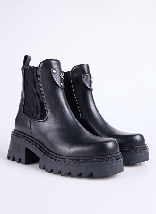 Fabrika Siyah Kadın Deri Bot D-ELLERY - Görsel 3