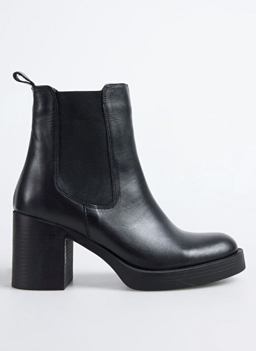 Fabrika Siyah Kadın Deri Topuklu Bot D-ELAIN - Görsel 2