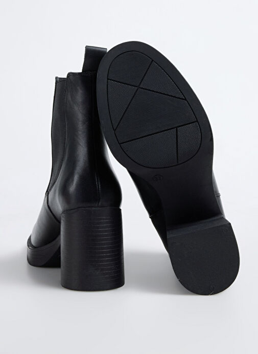 Fabrika Siyah Kadın Deri Topuklu Bot D-ELAIN - Görsel 5