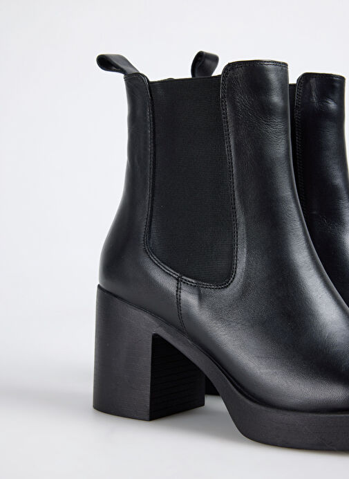 Fabrika Siyah Kadın Deri Topuklu Bot D-ELAIN - Görsel 6