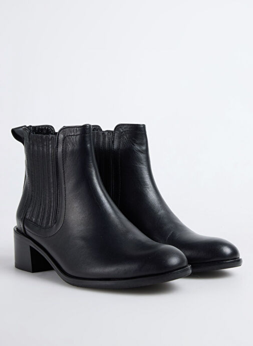 Fabrika Siyah Kadın Deri Bot D-DONATA - Görsel 3
