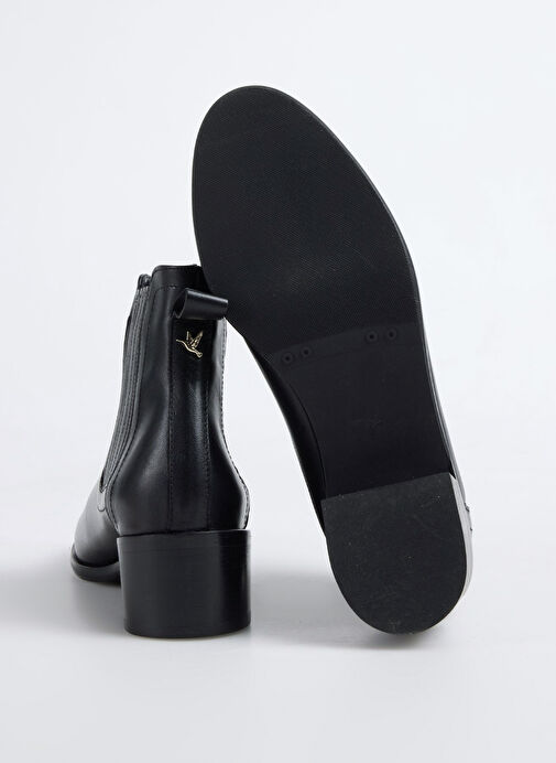 Fabrika Siyah Kadın Deri Bot D-DONATA - Görsel 5