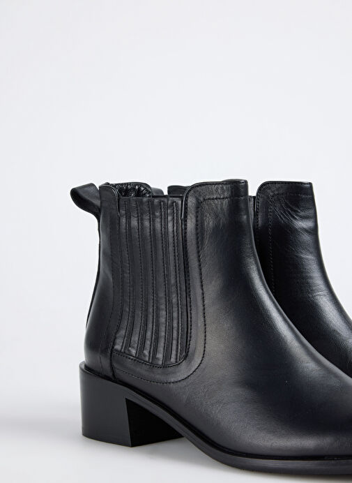 Fabrika Siyah Kadın Deri Bot D-DONATA - Görsel 6