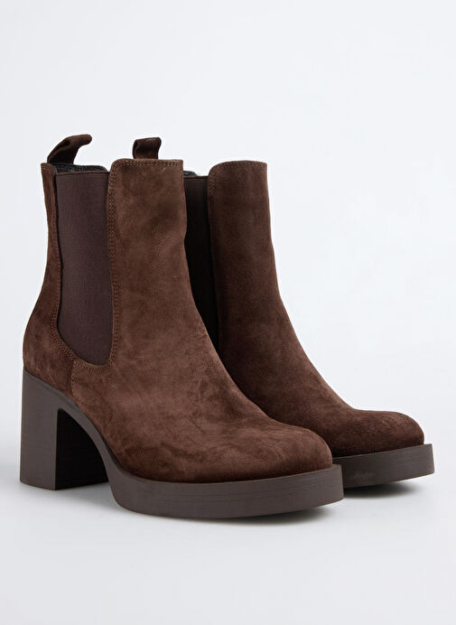 Fabrika Kahve Kadın Deri Topuklu Bot D-ELAIN - Görsel 3