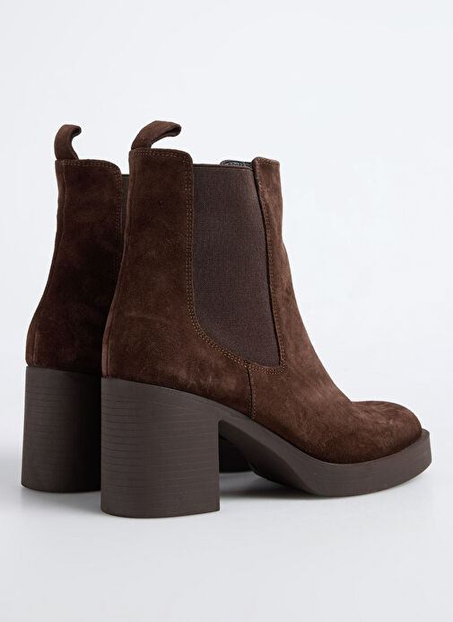 Fabrika Kahve Kadın Deri Topuklu Bot D-ELAIN - Görsel 4