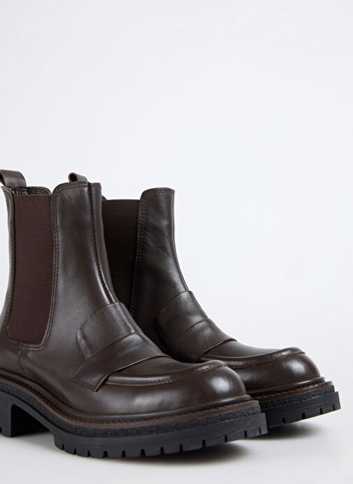 Fabrika Kahverengi Kadın Deri Bot D-DRINA - Görsel 6