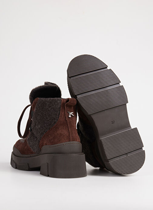 Fabrika Kahverengi Kadın Deri - Kumaş Bot D-ELMIRA - Görsel 6