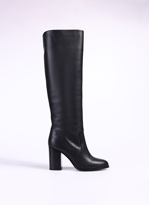 Fabrika Siyah Kadın Deri Çizme D-ELDA - Görsel 2