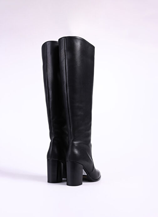 Fabrika Siyah Kadın Deri Çizme D-ELDA - Görsel 4