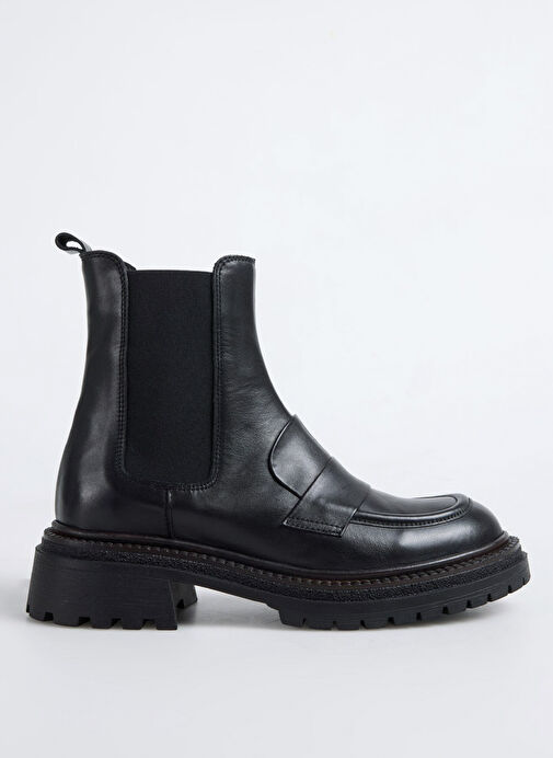 Fabrika Siyah Kadın Deri Bot D-DRINA - Görsel 2