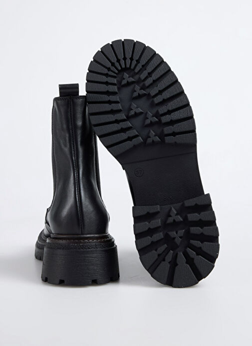 Fabrika Siyah Kadın Deri Bot D-DRINA - Görsel 5
