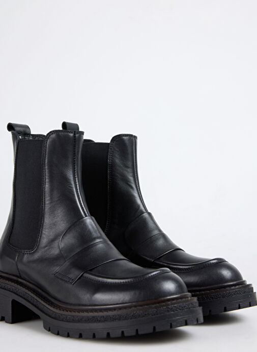 Fabrika Siyah Kadın Deri Bot D-DRINA - Görsel 6