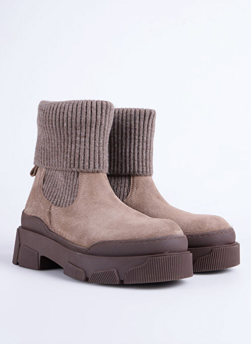 Fabrika Vizon Kadın Deri - Kumaş Bot D-ELODIA - Görsel 3