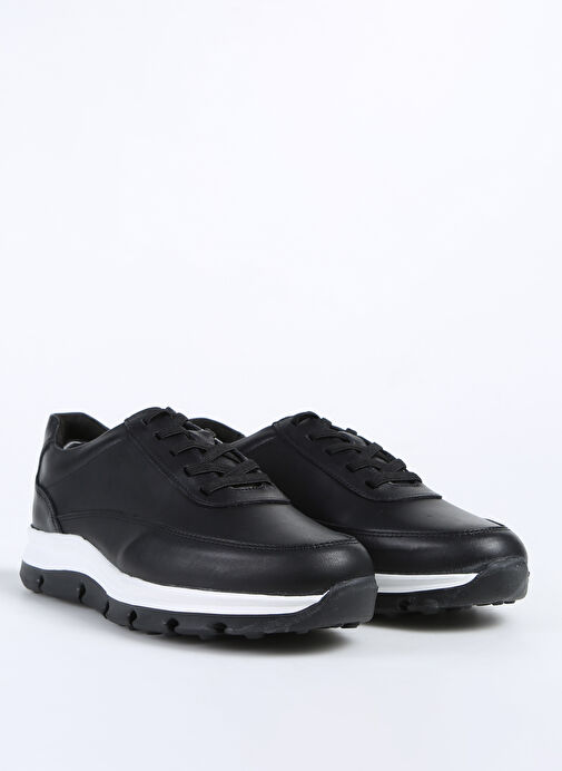 Fabrika Comfort Siyah-Beyaz Erkek Deri Sneaker SETH-DAYTON - Görsel 3