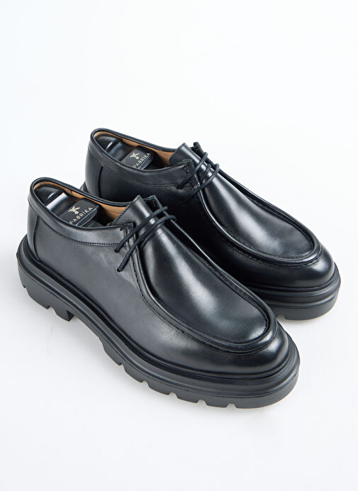 Fabrika Siyah Erkek Deri Klasik Ayakkabı WOLF-DAMION - Görsel 4