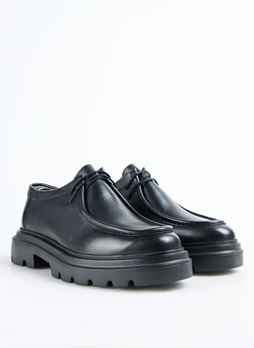 Fabrika Siyah Erkek Deri Klasik Ayakkabı WOLF-DAMION - Görsel 3