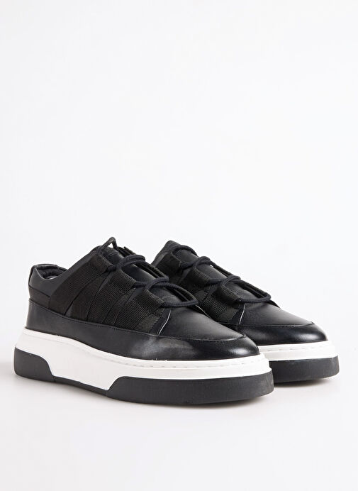 Fabrika Siyah Erkek Deri Sneaker TONA-DAVEY - Görsel 3