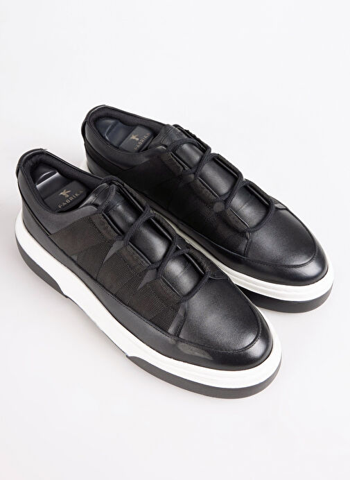 Fabrika Siyah Erkek Deri Sneaker TONA-DAVEY - Görsel 4