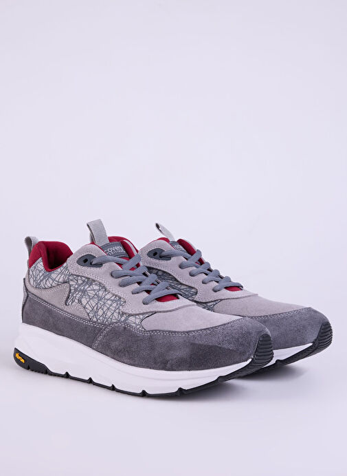 Discovery Expedition Gri-Kırmızı Erkek süet Sneaker VARANASI-KURTIS VİBRAM - Görsel 3