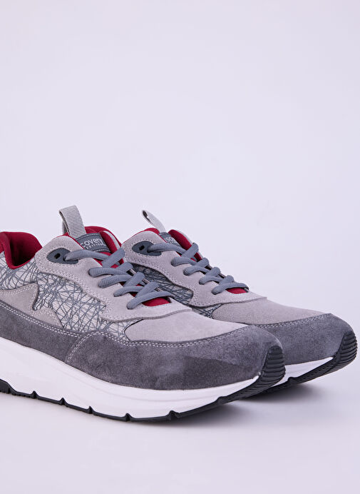 Discovery Expedition Gri-Kırmızı Erkek süet Sneaker VARANASI-KURTIS VİBRAM - Görsel 4