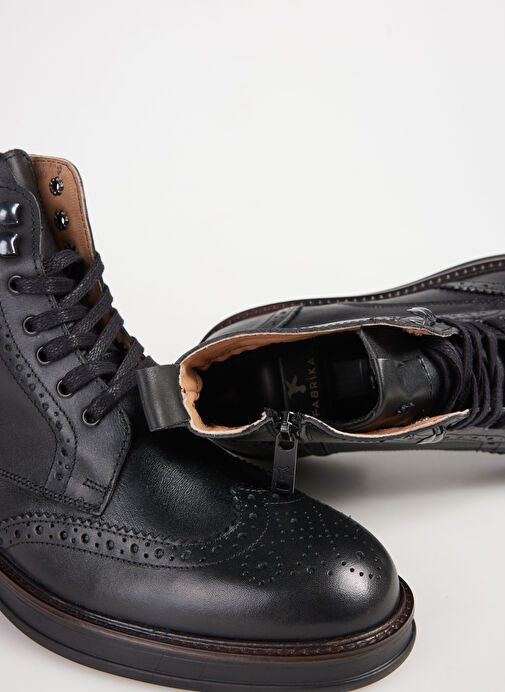 Fabrika Siyah Erkek Deri Bot RIOS-ABNER - Görsel 6