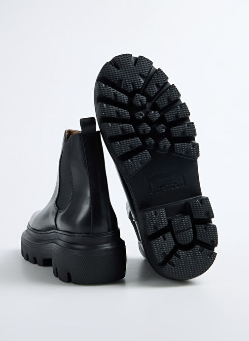 Fabrika Siyah Erkek Deri Bot MENGA-ANITA - Görsel 6