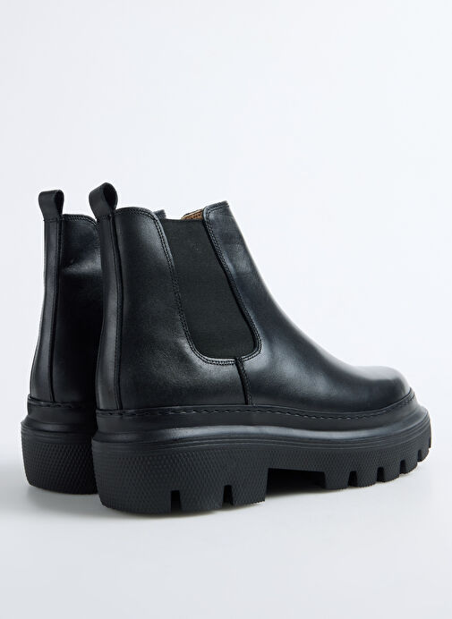 Fabrika Siyah Erkek Deri Bot MENGA-ANITA - Görsel 5
