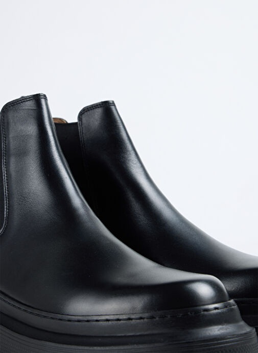 Fabrika Siyah Erkek Deri Bot MENGA-ANITA - Görsel 4