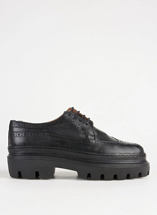 Fabrika Siyah Erkek Deri Günlük Ayakkabı MENGA-CLINT - Görsel 2