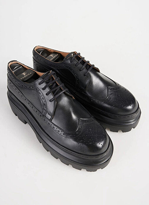 Fabrika Siyah Erkek Deri Günlük Ayakkabı MENGA-CLINT - Görsel 5