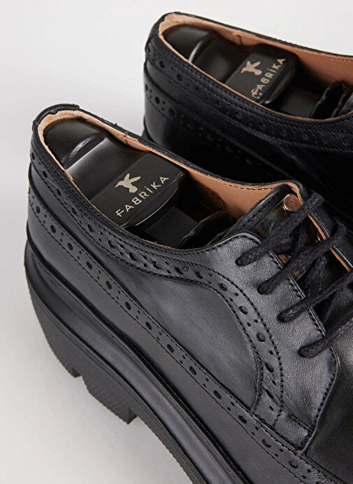 Fabrika Siyah Erkek Deri Günlük Ayakkabı MENGA-CLINT - Görsel 6