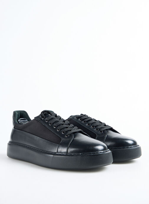 Fabrika Siyah Erkek Deri - Kumaş Sneaker SEKA-DARREN - Görsel 3