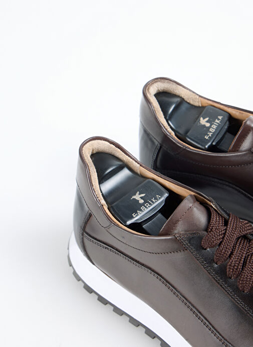 Fabrika Kahverengi Erkek Deri Sneaker LEON-ALDOUS - Görsel 5