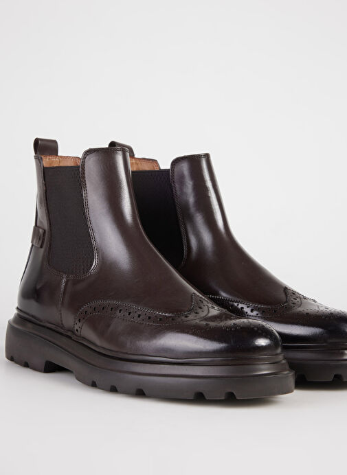 Fabrika Kahverengi Erkek Deri Bot JASON-AMOS - Görsel 4