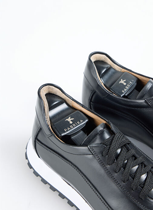 Fabrika Siyah Erkek Deri Sneaker LEON-ALDOUS - Görsel 5