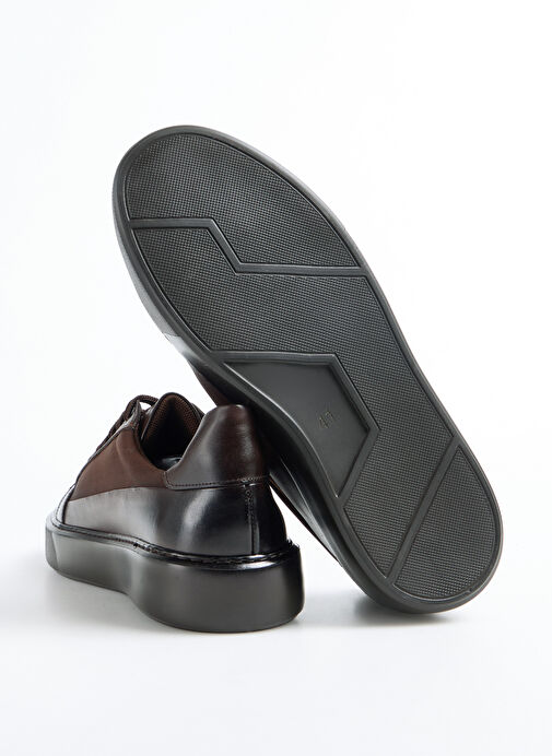 Fabrika Kahverengi Erkek Deri - Kumaş Sneaker SEKA-DARREN - Görsel 7