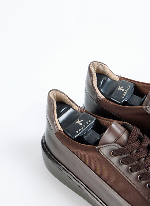 Fabrika Kahverengi Erkek Deri - Kumaş Sneaker SEKA-DARREN - Görsel 5