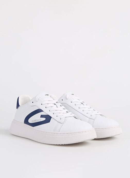 Alberto Guardiani Beyaz - Lacivert Erkek Deri Sneaker NEW ERA 0250 LOW - Görsel 3