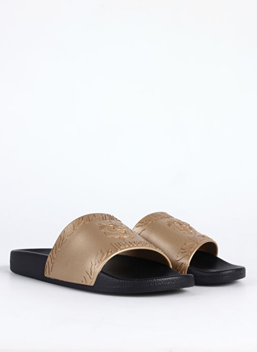Just Cavalli Siyah-Altın Erkek Terlik FONDO POOL DIS. 1 - Görsel 3