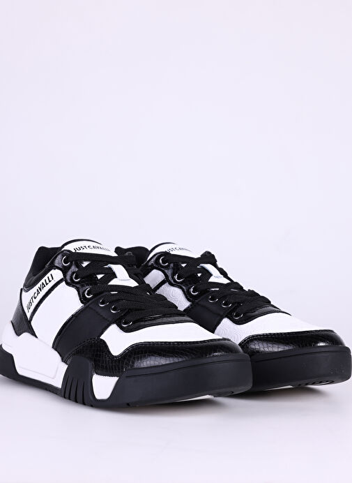Just Cavalli Beyaz-Siyah Erkek deri Sneaker FONDO STYLE DIS. 1 - Görsel 6
