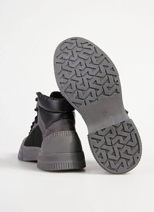 F By Fabrika Gri-Siyah Kadın Bot NOZA - Görsel 5