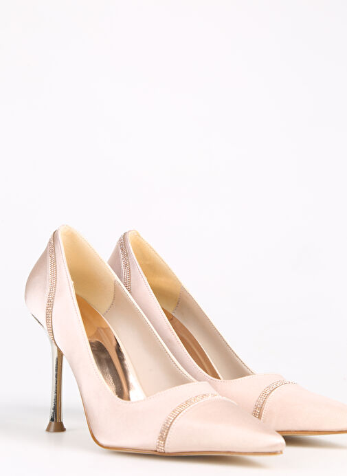 F By Fabrika Ekru Kadın Saten Topuklu Ayakkabı PIETRA - Görsel 6