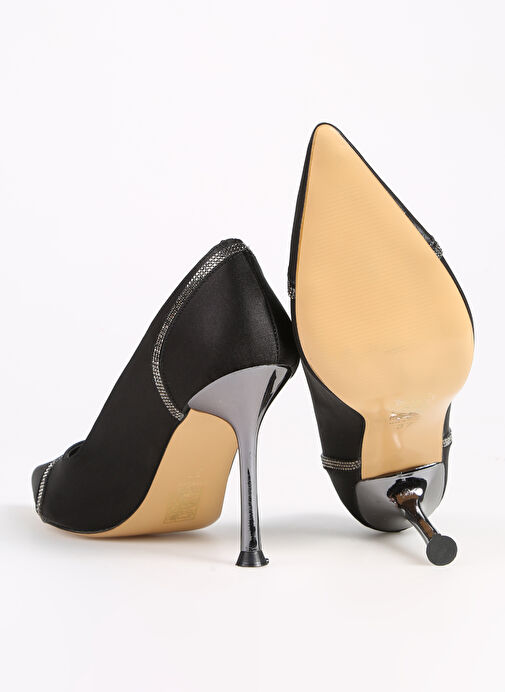 F By Fabrika Siyah Kadın Saten Topuklu Ayakkabı PIETRA - Görsel 5