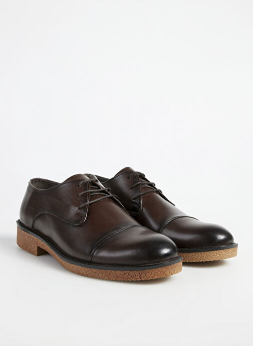 F By Fabrika Kahverengi Erkek Deri Klasik Ayakkabı AGI - Görsel 3