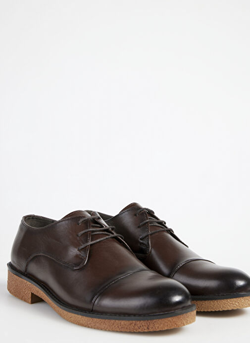 F By Fabrika Kahverengi Erkek Deri Klasik Ayakkabı AGI - Görsel 6
