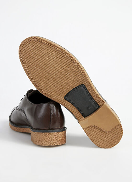 F By Fabrika Kahverengi Erkek Deri Klasik Ayakkabı AGI - Görsel 5
